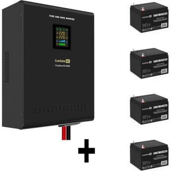 Комплект EXEGATE ИБП EX296004RUS + батарея 26Aч EX282970RUS 4шт
